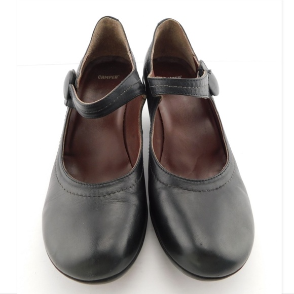 CAMPER Black Mary Jane Floral Detail Heel Pumps 39 - Picture 3 of 8